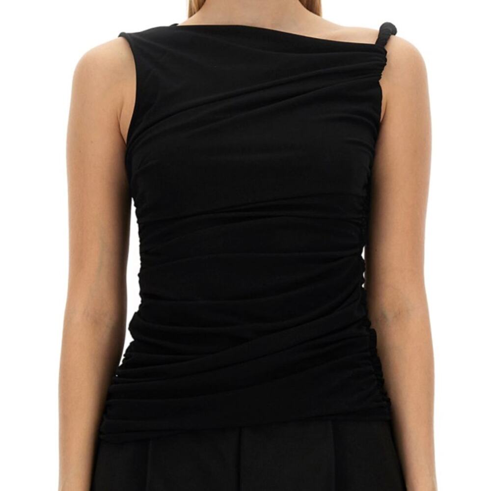 Helmut Lang designer draped shoulder tank asymmetrical  minimal medium NWOT